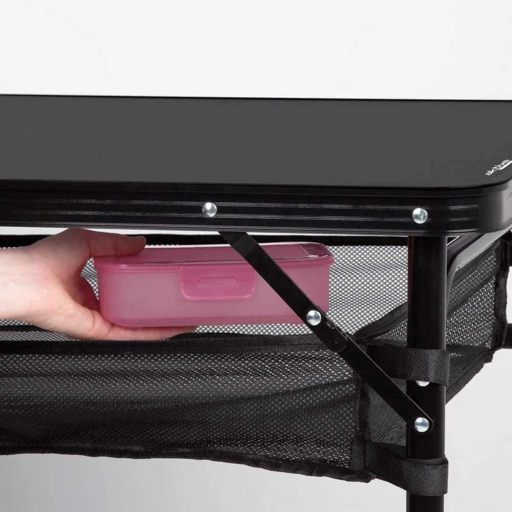 Aktive 63089 Höj- Och Sänkbar Hopfällbar Campingbord unisex, Black, 120 x 60 x 60/70cm