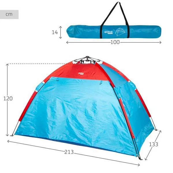 Aktive 63120 Vindskydd Och Strandtält 213x133x120 Cm unisex, Blue / red, 4 places Aktive 63120 Vindskydd Och Strandtält 213x133x120 Cm unisex, Blue / red, 4 places
