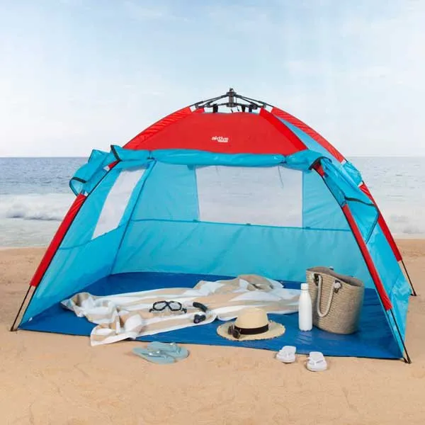 Aktive 63120 Vindskydd Och Strandtält 213x133x120 Cm unisex, Blue / red, 4 places Aktive 63120 Vindskydd Och Strandtält 213x133x120 Cm unisex, Blue / red, 4 places