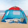 Aktive 63120 Vindskydd Och Strandtält 213x133x120 Cm unisex, Blue / red, 4 places