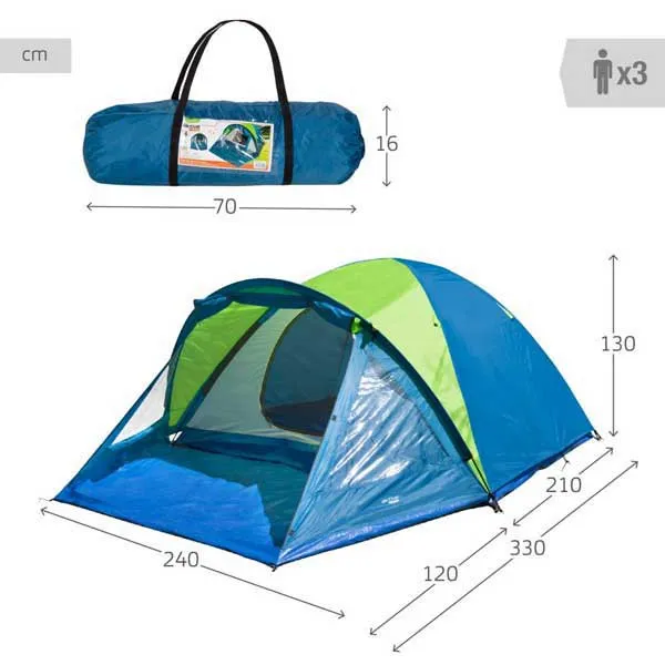 Aktive 63122 Tält, Blue / green, 3 Platser