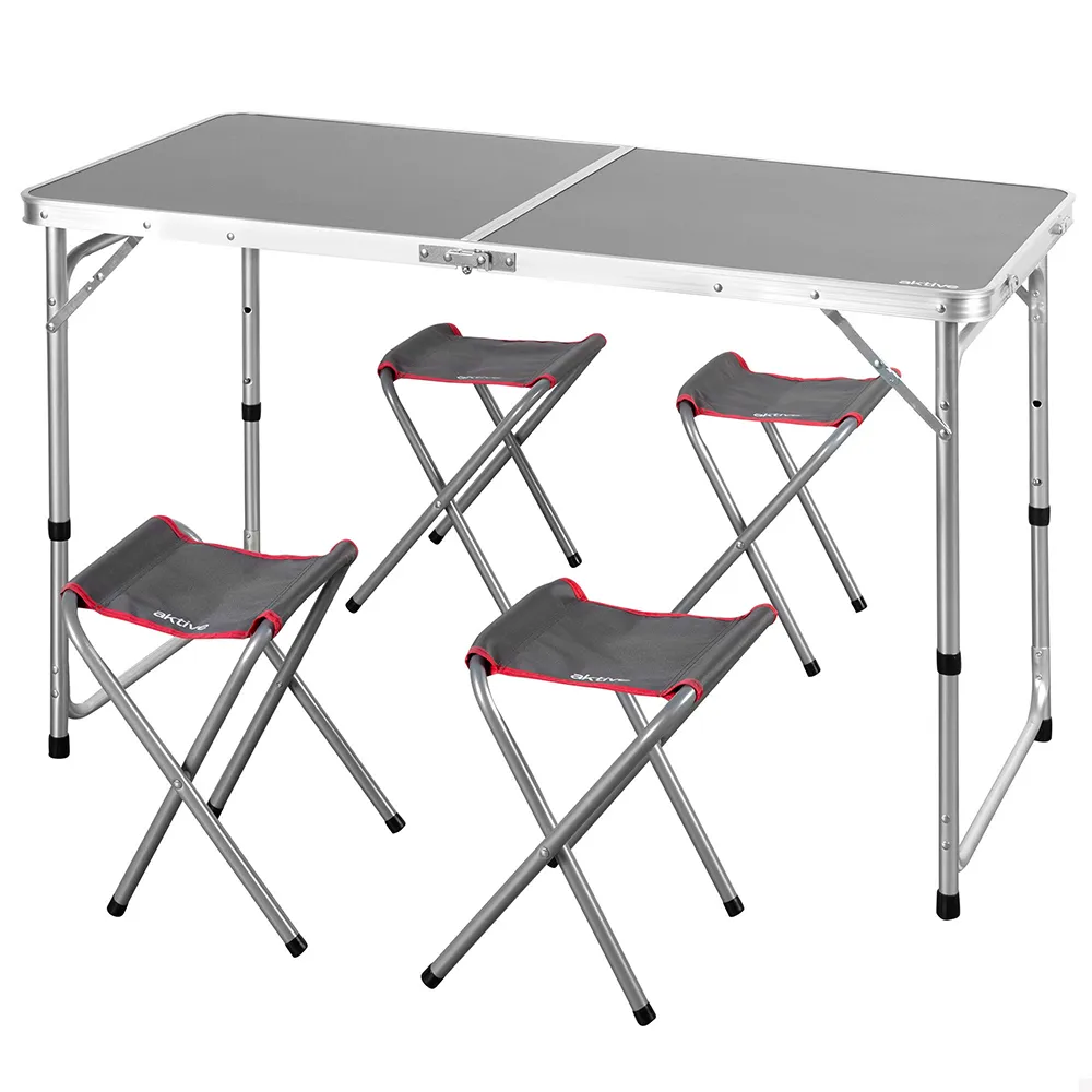 Aktive 63161 Fällbart Bord Med Bänkar unisex, Grey, One Size Aktive 63161 Fällbart Bord Med Bänkar unisex, Grey, One Size