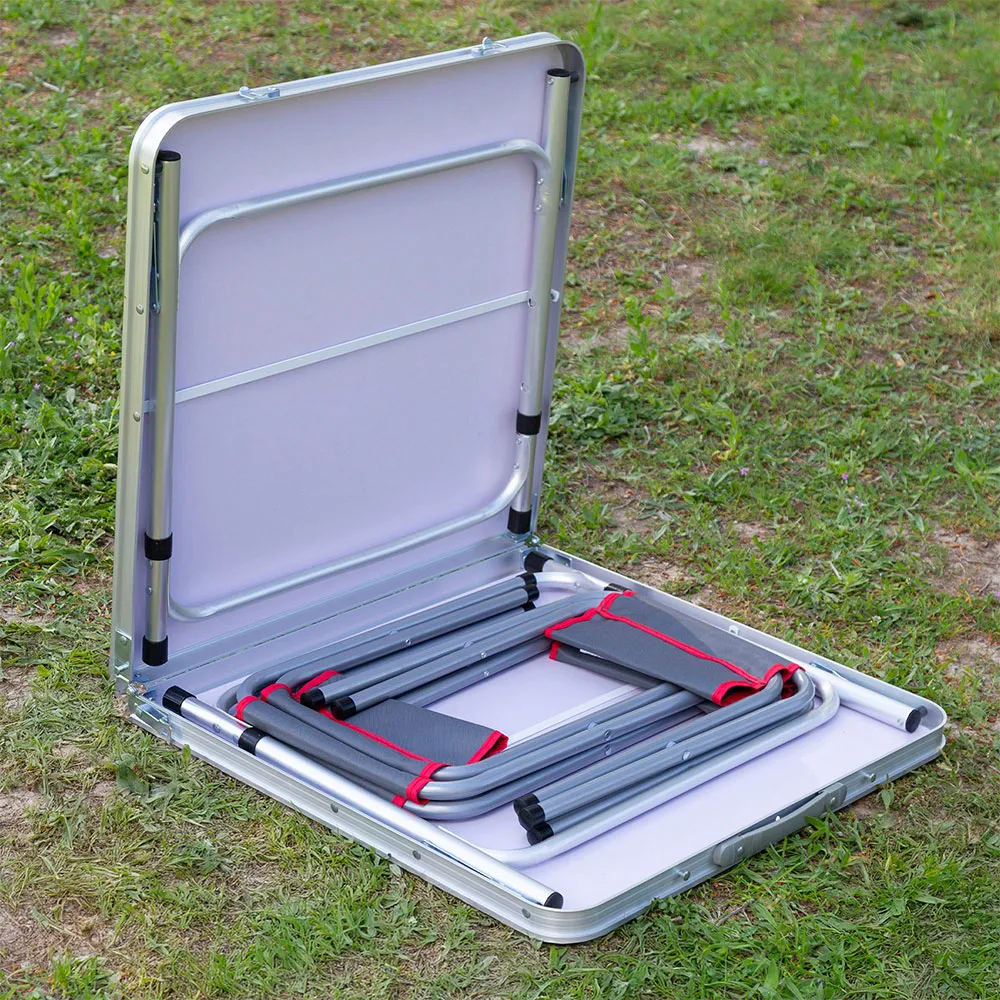 Aktive 63161 Fällbart Bord Med Bänkar unisex, Grey, One Size Aktive 63161 Fällbart Bord Med Bänkar unisex, Grey, One Size