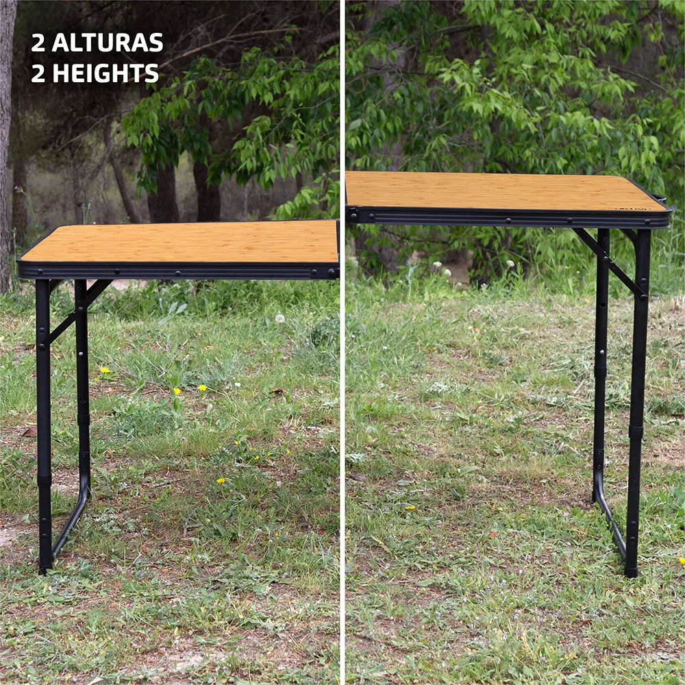 Aktive 63162 Fällbart Bord Med Bänkar unisex, Bamboo, One Size