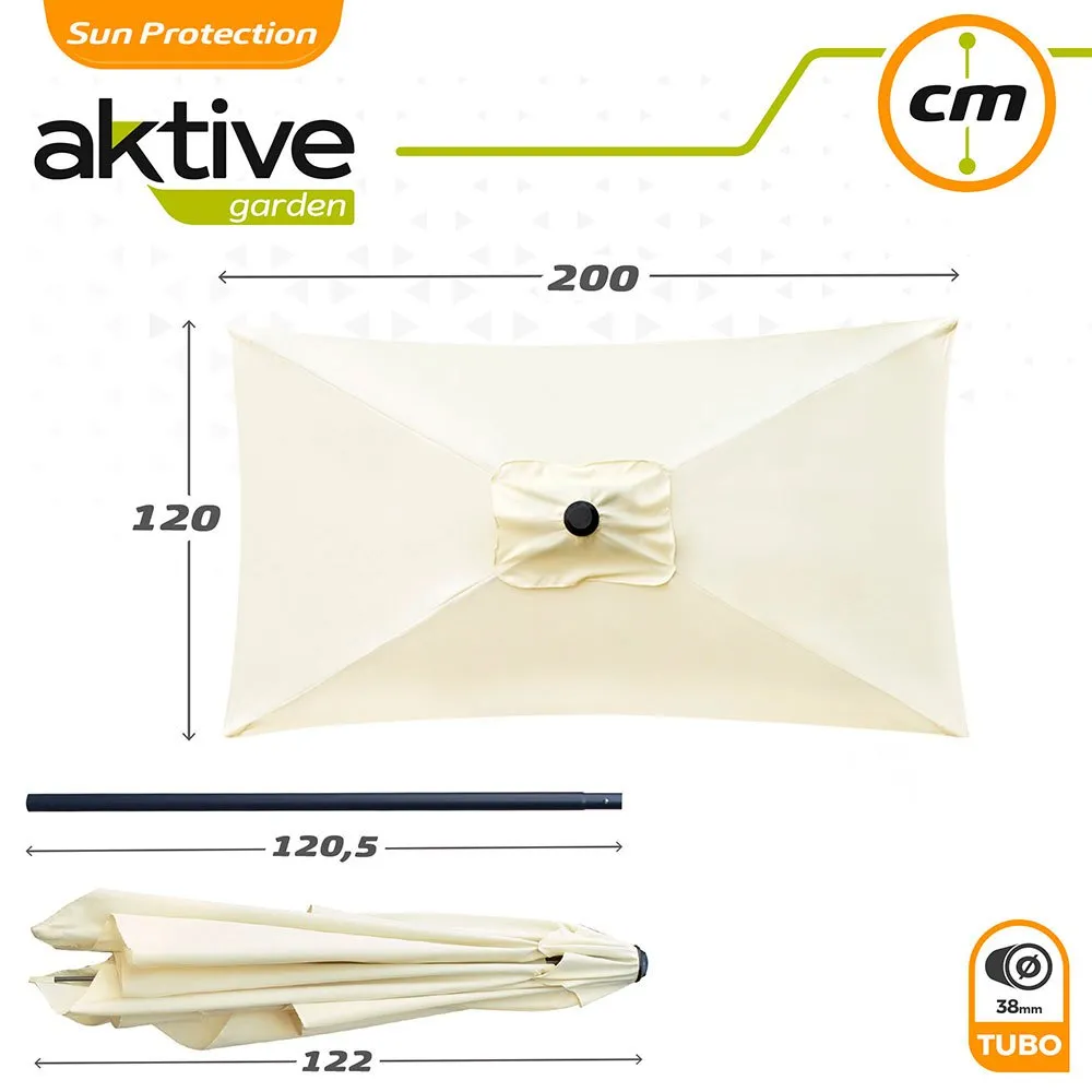 Aktive Aluminium Balkongräckehöjd 120x200 Cm 38 Mm 240 Cm unisex, Cream, One Size