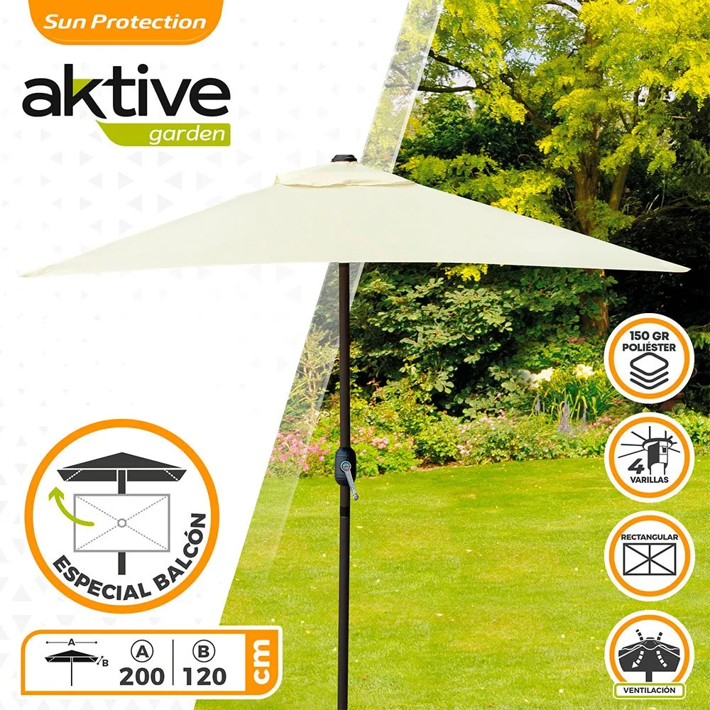 Aktive Aluminium Balkongräckehöjd 120x200 Cm 38 Mm 240 Cm unisex, Cream, One Size
