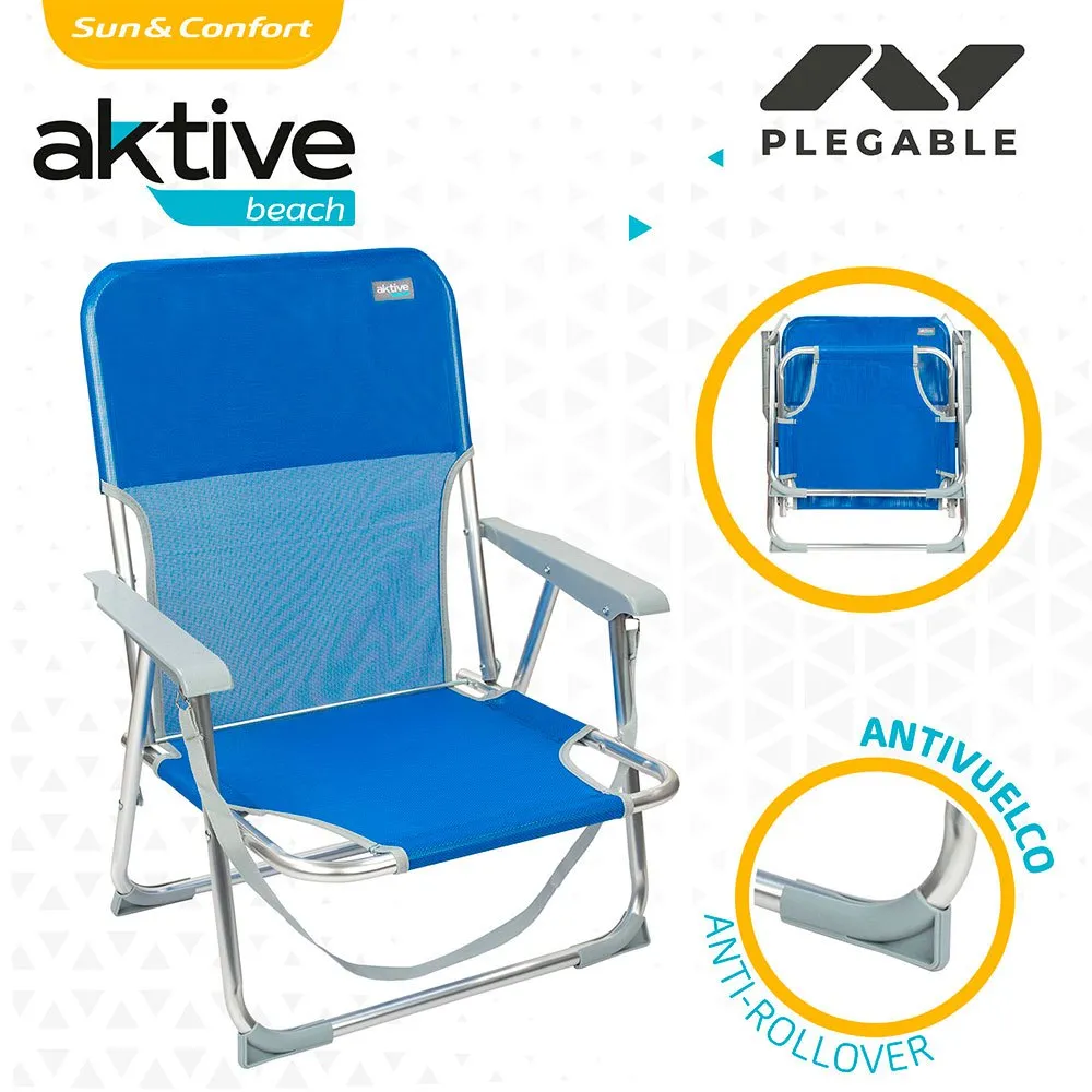 Aktive Aluminium Fast Hopfällbar Stol Med Handtag 55x34x71 Cm unisex, Blue, One Size