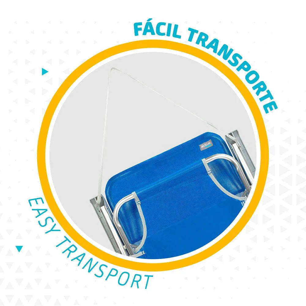 Aktive Aluminium Fast Hopfällbar Stol Med Handtag 55x34x71 Cm unisex, Blue, One Size