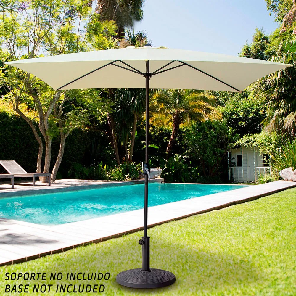 Aktive Aluminium Fyrkantig Parasoll Med Uv-skydd För Hög Stång 270x270 Cm 38 Mm 260 Cm unisex, Beige, One Size