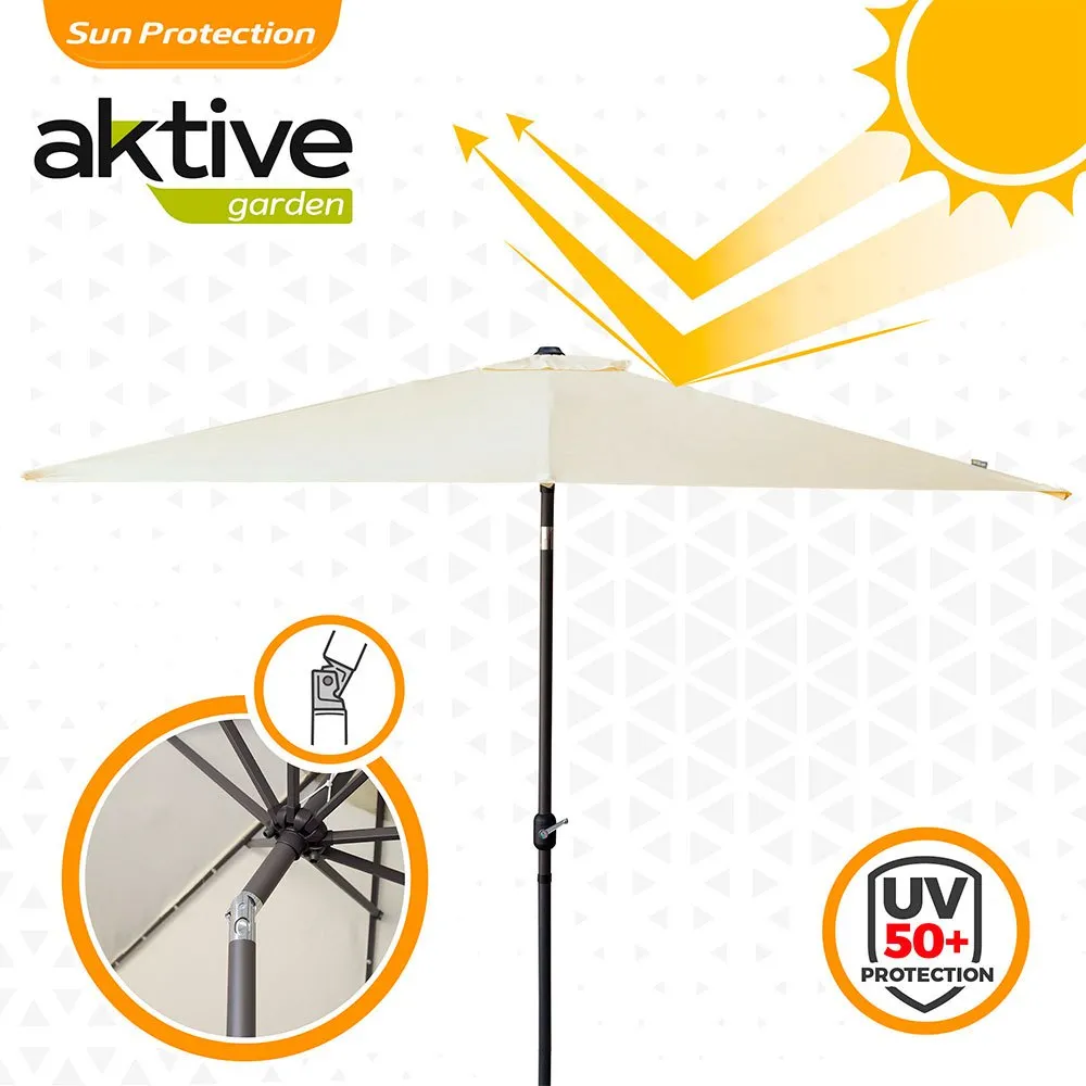 Aktive Aluminium Fyrkantig Parasoll Med Uv-skydd För Hög Stång 270x270 Cm 38 Mm 260 Cm unisex, Beige, One Size
