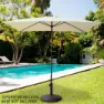 Aktive Aluminium Fyrkantig Parasoll Med Uv-skydd För Hög Stång 270x270 Cm 38 Mm 260 Cm unisex, Beige, One Size