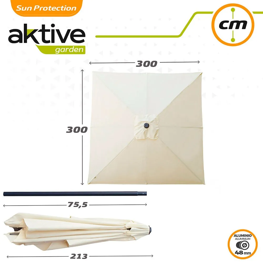 Aktive Aluminium Fyrkantig Stolpe Höjd Uv-skydd Parasoll Dubbelt Trissystem 300x300 Cm 48 Mm 270 Cm unisex, Beige, One Size Aktive Aluminium Fyrkantig Stolpe Höjd Uv-skydd Parasoll Dubbelt Trissystem 300x300 Cm 48 Mm 270 Cm unisex, Beige, One Size