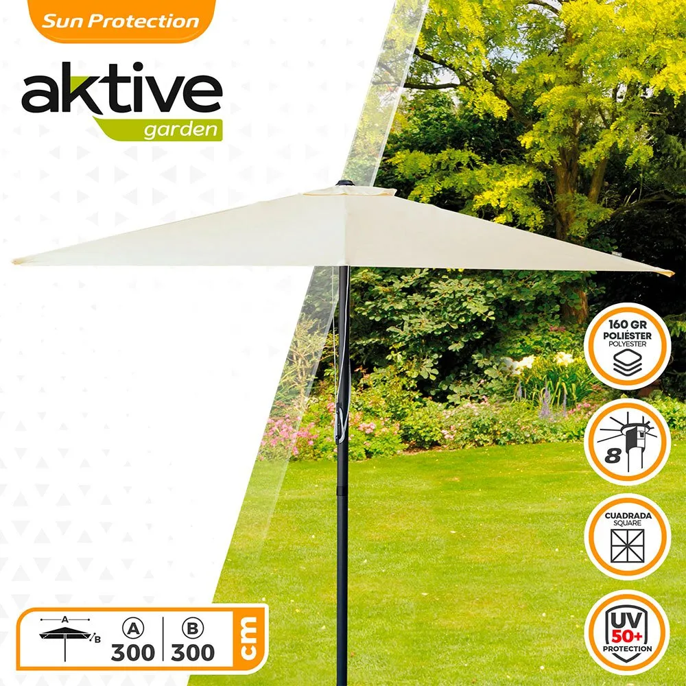 Aktive Aluminium Fyrkantig Stolpe Höjd Uv-skydd Parasoll Dubbelt Trissystem 300x300 Cm 48 Mm 270 Cm unisex, Beige, One Size Aktive Aluminium Fyrkantig Stolpe Höjd Uv-skydd Parasoll Dubbelt Trissystem 300x300 Cm 48 Mm 270 Cm unisex, Beige, One Size