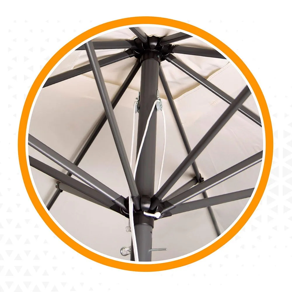 Aktive Aluminium Fyrkantig Stolpe Höjd Uv-skydd Parasoll Dubbelt Trissystem 300x300 Cm 48 Mm 270 Cm unisex, Beige, One Size Aktive Aluminium Fyrkantig Stolpe Höjd Uv-skydd Parasoll Dubbelt Trissystem 300x300 Cm 48 Mm 270 Cm unisex, Beige, One Size