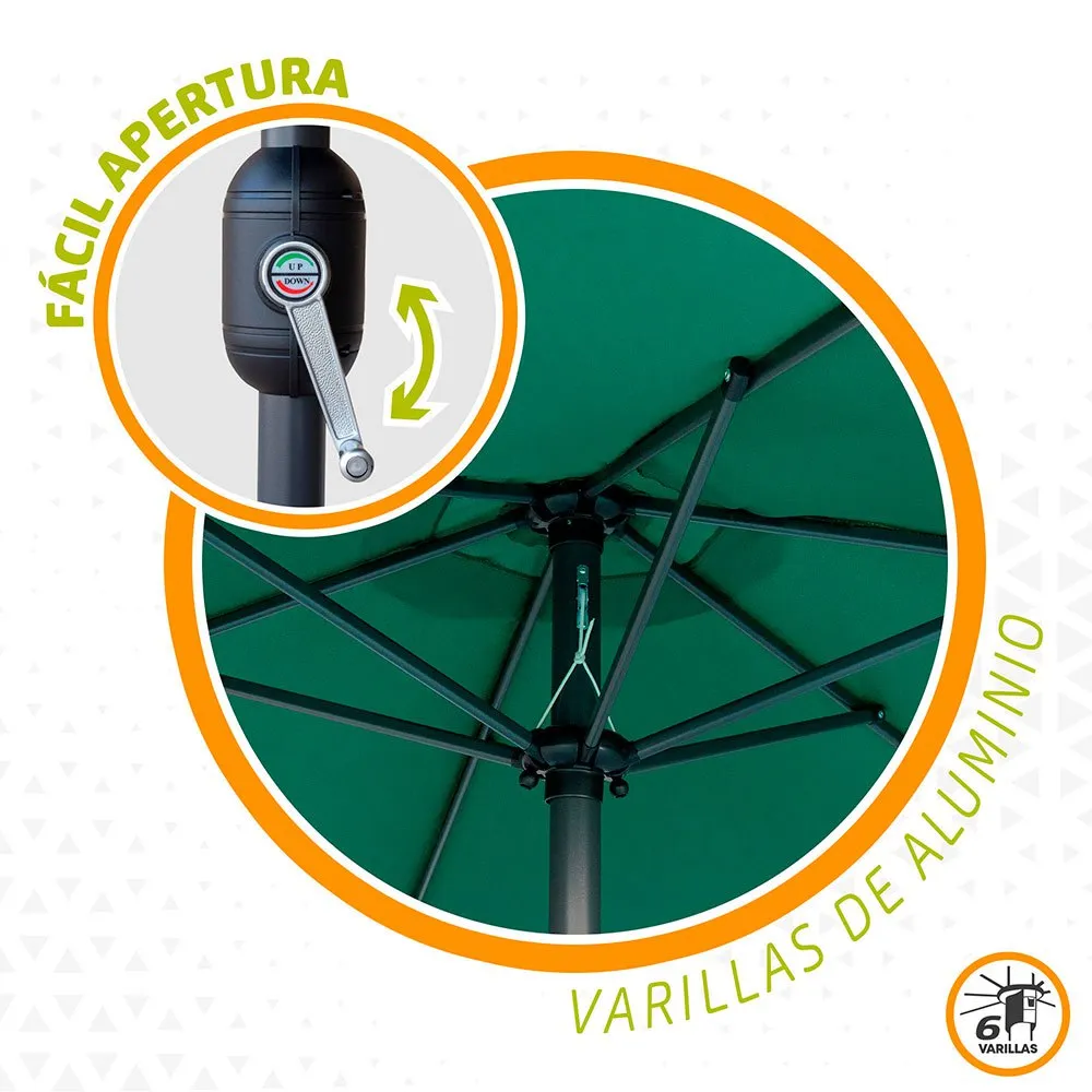 Aktive Aluminium Höjd På Stång Till Sexkantig Parasoll 300 Cm 48 Mm 245 Cm unisex, Green, One Size