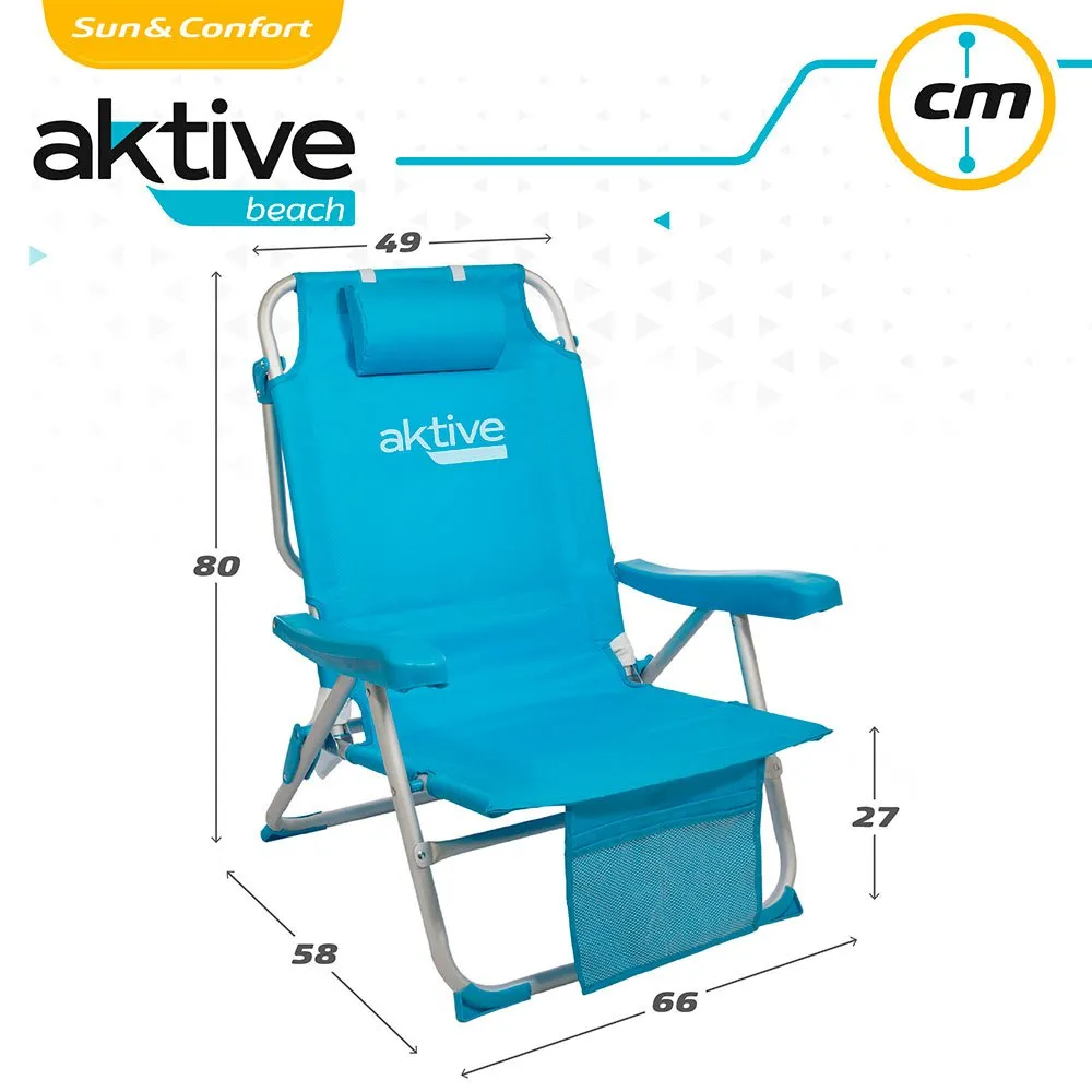 Aktive Aluminium Hopfällbar Stolryggsäck 5 Positioner 66x58x80 Cm unisex, Blue, One Size Aktive Aluminium Hopfällbar Stolryggsäck 5 Positioner 66x58x80 Cm unisex, Blue, One Size