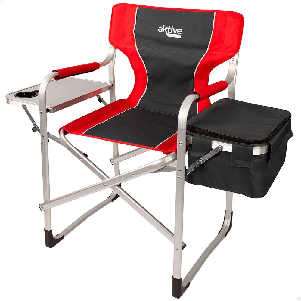 Aktive Aluminium Med Bricka Och Kylväskaregissör Hopfällbar Stol unisex, Black / red, One Size