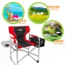 Aktive Aluminium Med Bricka Och Kylväskaregissör Hopfällbar Stol unisex, Black / red, One Size