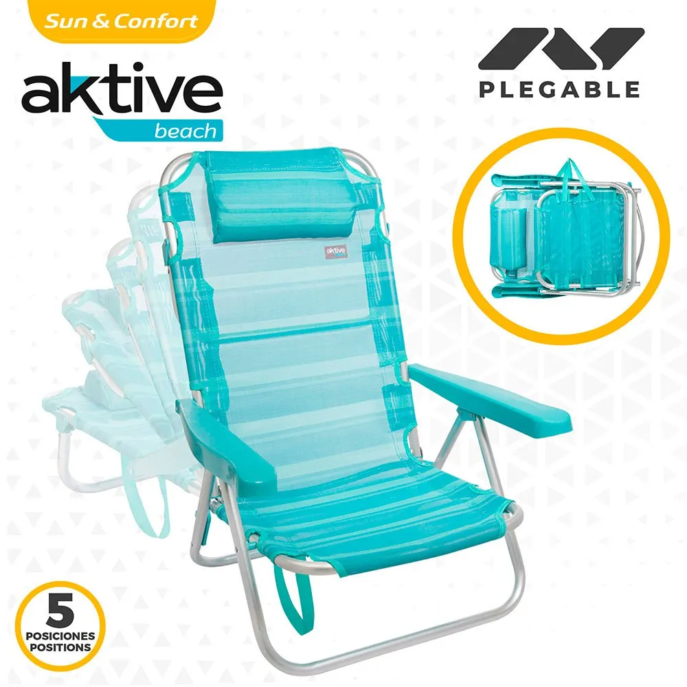 Aktive Aluminium Multipositions Hopfällbar Stol 62x48x83 Cm unisex