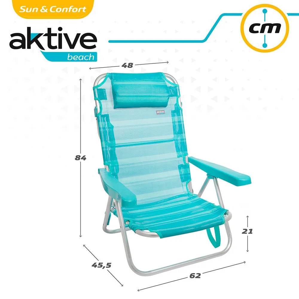 Aktive Aluminium Multipositions Hopfällbar Stol 62x48x83 Cm unisex
