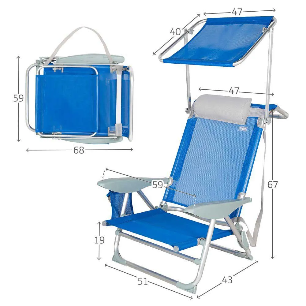 Aktive Aluminium Paraply + Ficka + Handtag Fast Hopfällbar Stol 83x60x 20/71 Cm unisex, Multicolour, 83 x 60 x 20/71cm Aktive Aluminium Paraply + Ficka + Handtag Fast Hopfällbar Stol 83x60x 20/71 Cm unisex, Multicolour, 83 x 60 x 20/71cm