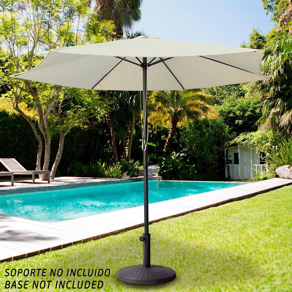 Aktive Aluminium Sexkantig Parasoll Med Uv-skydd Och Dubbelt Trissystem 270 Cm 38 Mm 240 Cm unisex, Beige, One Size