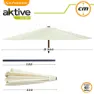 Aktive Aluminium Sexkantig Parasoll Med Uv-skydd Och Dubbelt Trissystem 300 Cm 48 Mm 250 Cm unisex, Beige, One Size