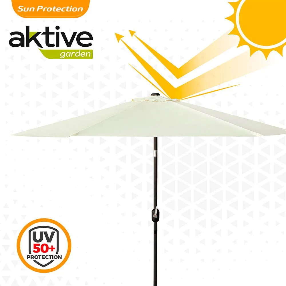 Aktive Aluminium Sexkantig Parasoll Med Uv-skydd Och Stång 270 Cm 38 Mm 240 Cm unisex, Beige, One Size Aktive Aluminium Sexkantig Parasoll Med Uv-skydd Och Stång 270 Cm 38 Mm 240 Cm unisex, Beige, One Size