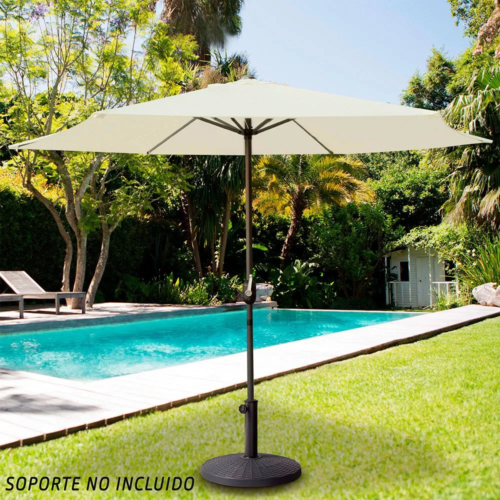 Aktive Aluminium Sexkantig Parasoll Med Uv-skydd Och Stång 270 Cm 38 Mm 240 Cm unisex, Beige, One Size Aktive Aluminium Sexkantig Parasoll Med Uv-skydd Och Stång 270 Cm 38 Mm 240 Cm unisex, Beige, One Size