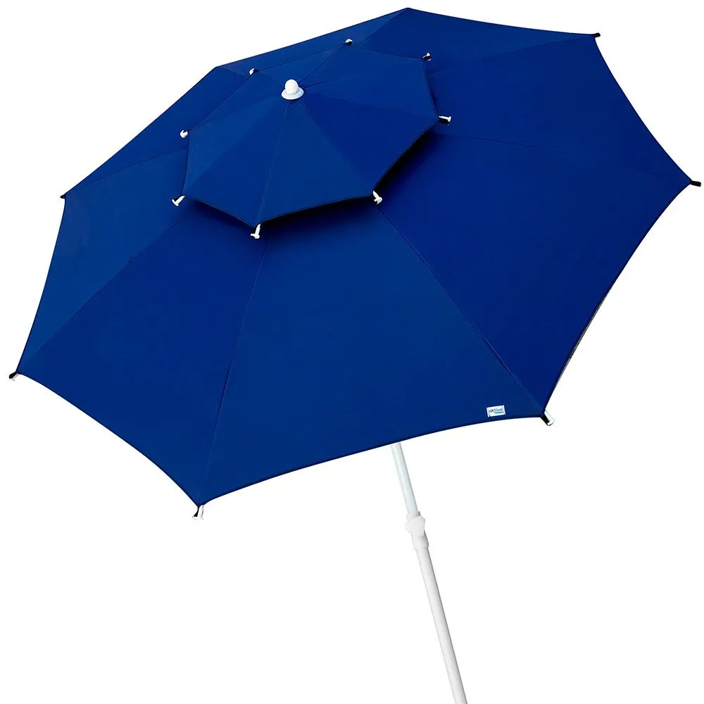 Aktive Åttakantigt Parasoll Med Metallstång Dubbelt Tak Och Uv30-skydd 280 Cm Refurbished unisex, Navy, One Size