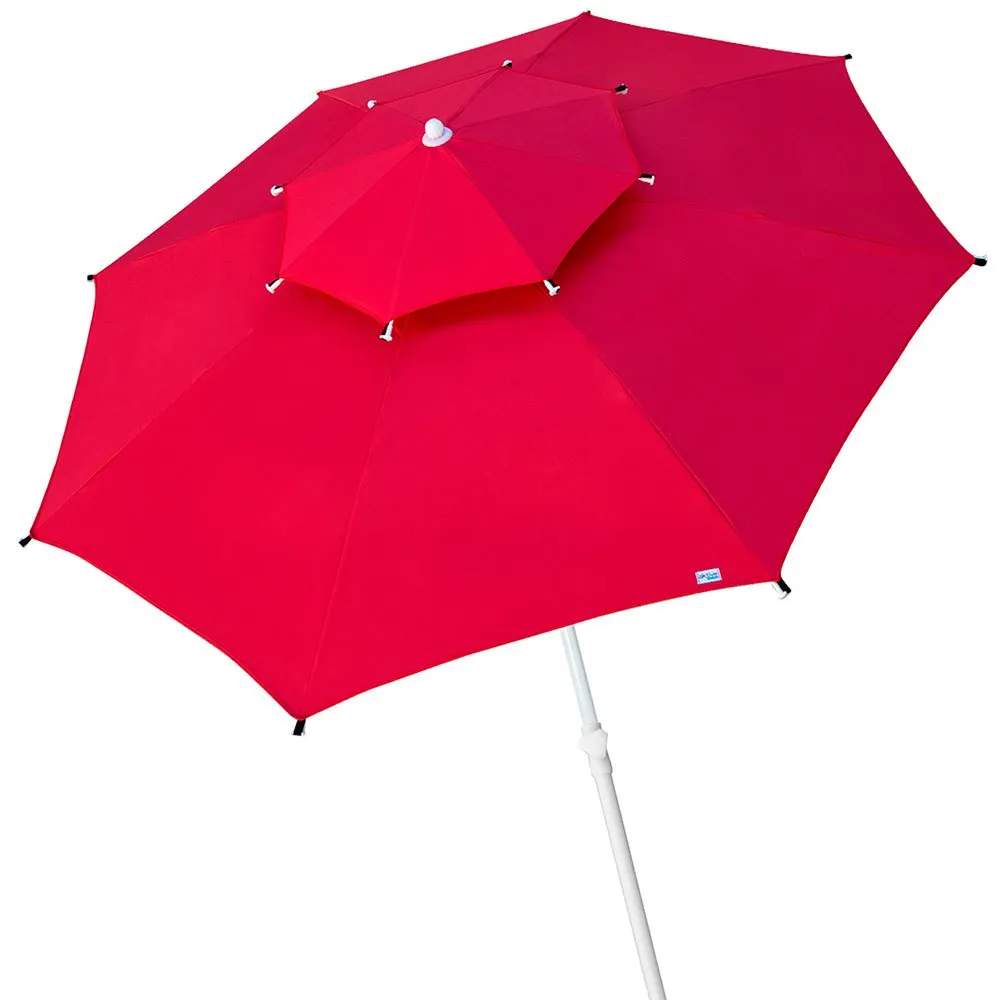 Aktive Åttkantig Parasoll Med Metallstång Dubbelt Tak Och Uv30-skydd 280 Cm unisex, Red, One Size Aktive Åttkantig Parasoll Med Metallstång Dubbelt Tak Och Uv30-skydd 280 Cm unisex, Red, One Size