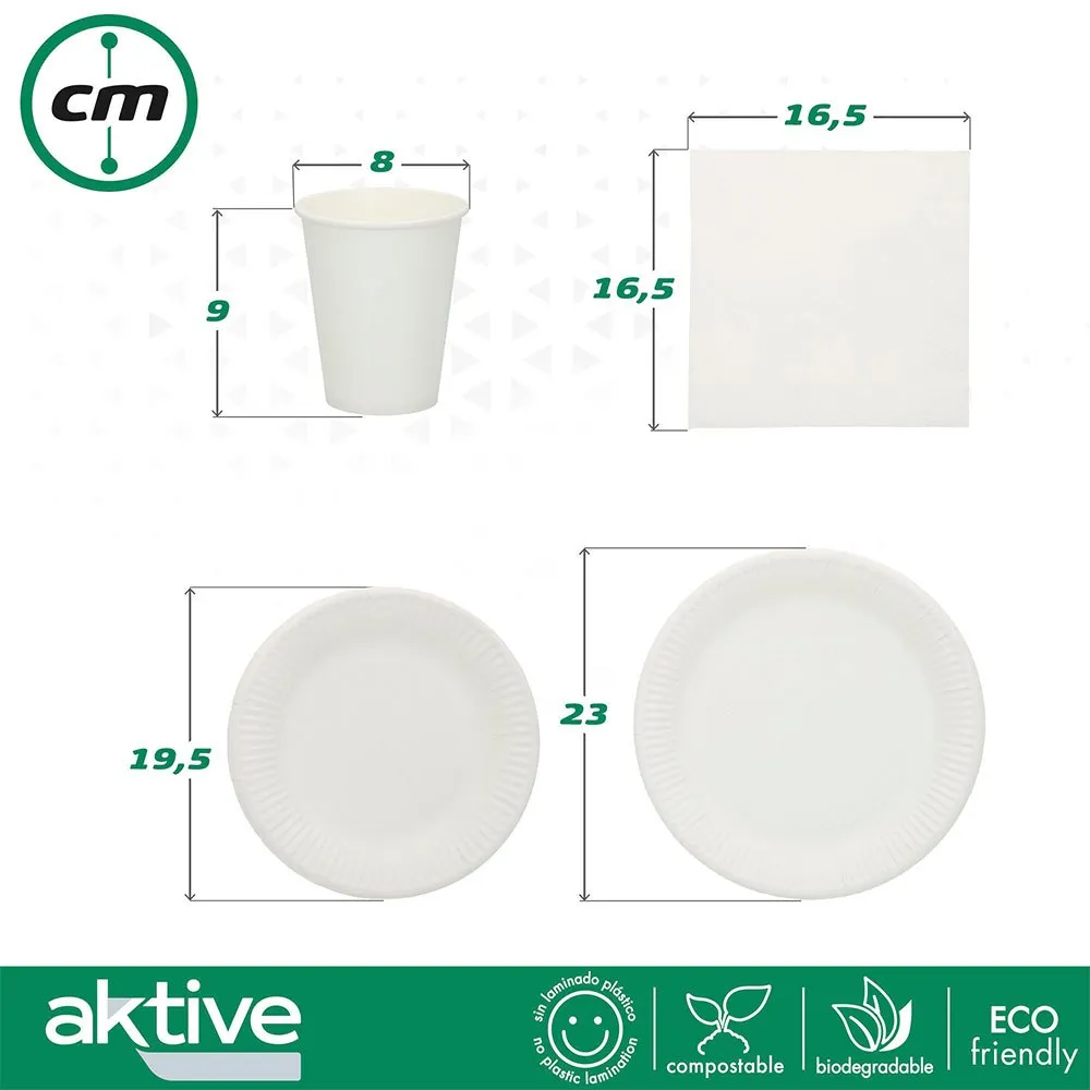 Aktive Biologiskt Nedbrytbara Engångsartiklar 180 Bitar, White, One Size