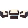 Aktive Bord Med 2 Fåtöljer unisex, Beige / brown, One Size