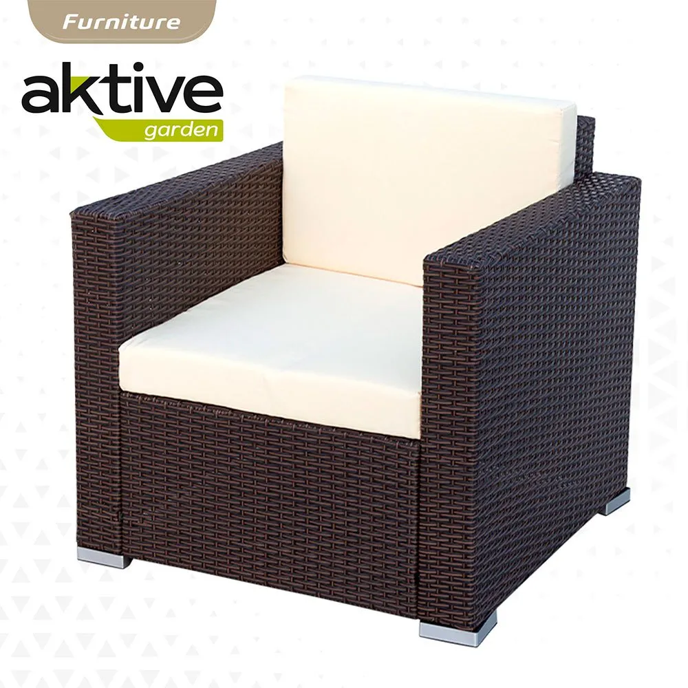 Aktive Bord Med 2 Fåtöljer unisex, Beige / brown, One Size