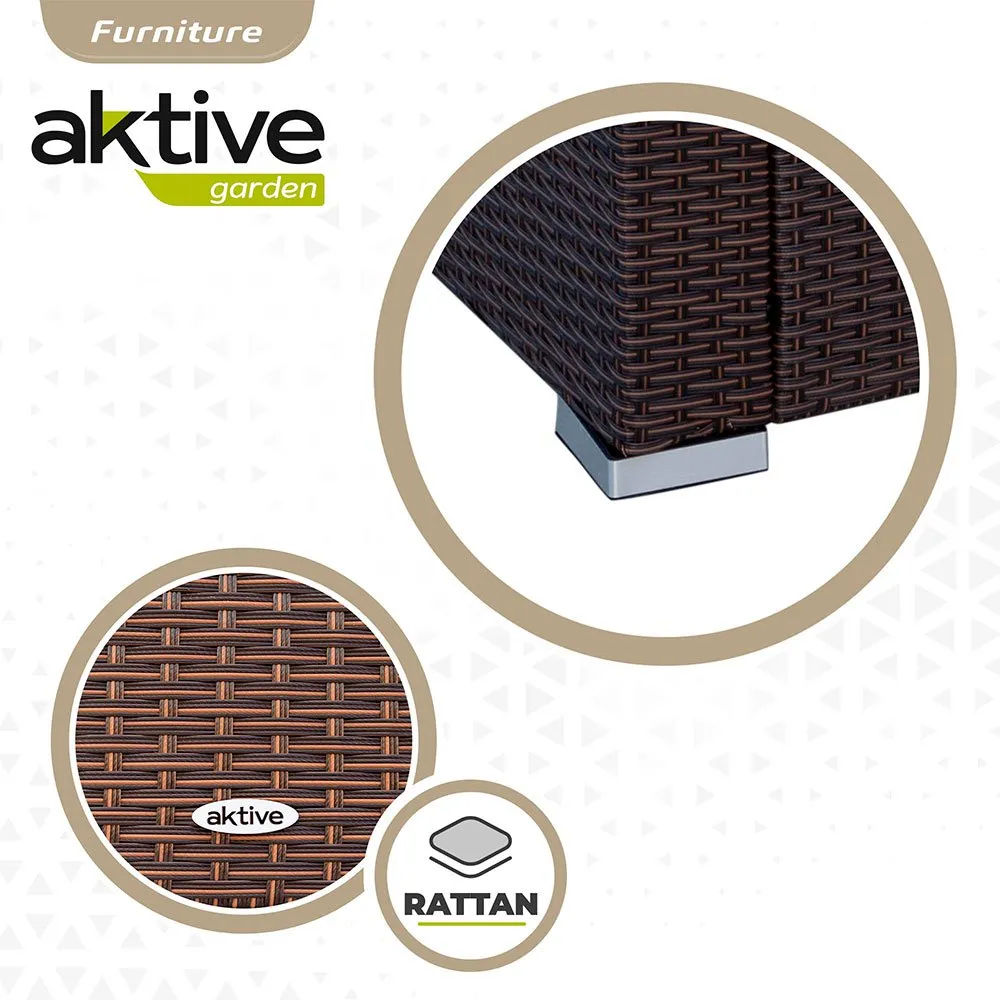 Aktive Bord Med 2 Fåtöljer unisex, Beige / brown, One Size