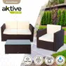 Aktive Bord Med 2 Fåtöljer unisex, Beige / brown, One Size
