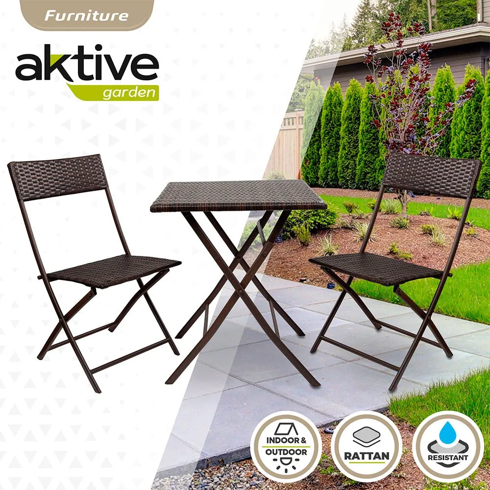 Aktive Bord Och 2 Stolar Set unisex, Brown, One Size Aktive Bord Och 2 Stolar Set unisex, Brown, One Size