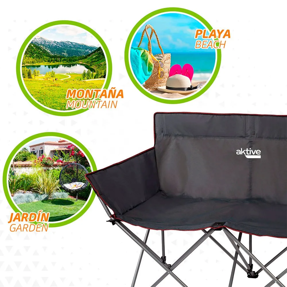 Aktive Camping 121x63x88 Cm Folding Stol, Black, One Size
