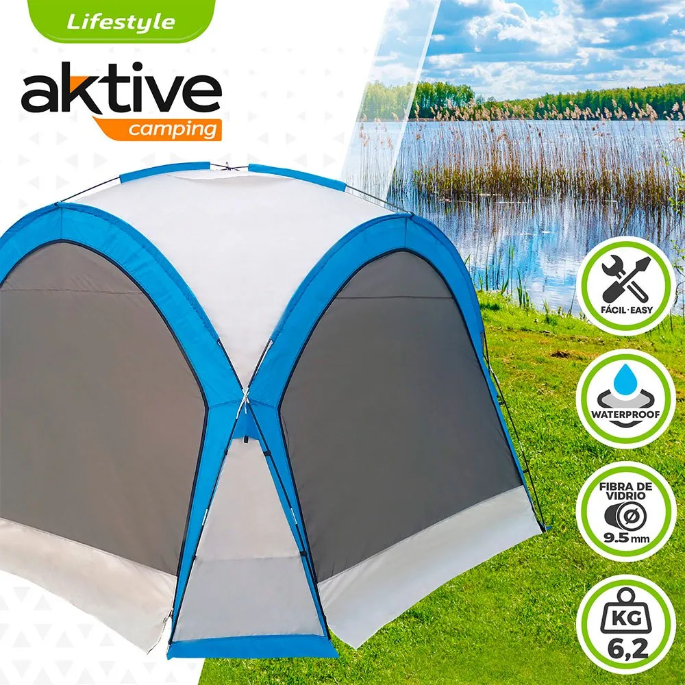 Aktive Campingtält Med Myggnät unisex, Grey / blue, One Size