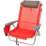 Aktive Fällbar Solstol Med Kudde unisex, Red, One Size
