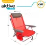 Aktive Fällbar Solstol Med Kudde unisex, Red, One Size