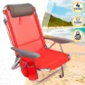 Aktive Fällbar Solstol Med Kudde unisex, Red, One Size