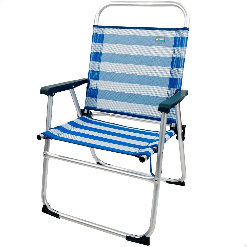 Aktive Fällbar Stol I Aluminium 56x50x88 Cm unisex, White / blue, One Size Aktive Fällbar Stol I Aluminium 56x50x88 Cm unisex, White / blue, One Size