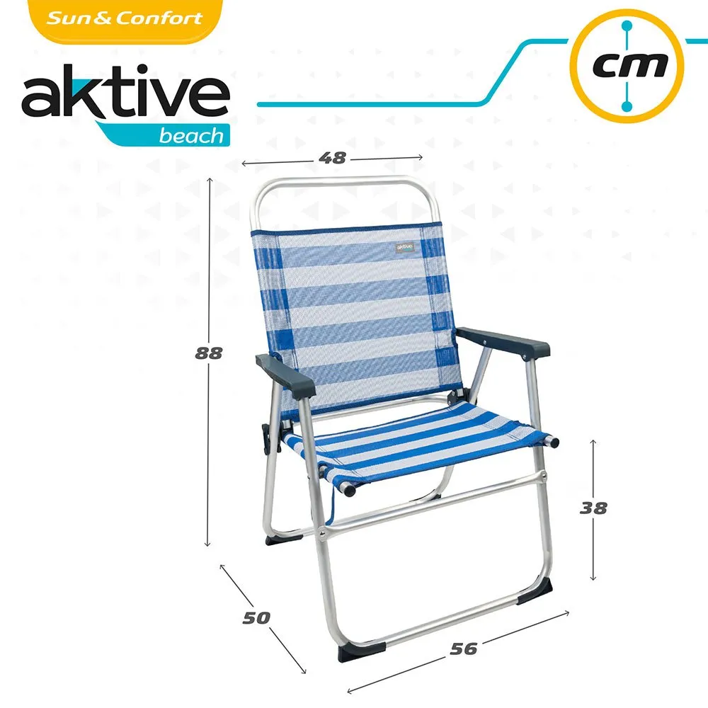 Aktive Fällbar Stol I Aluminium 56x50x88 Cm unisex, White / blue, One Size Aktive Fällbar Stol I Aluminium 56x50x88 Cm unisex, White / blue, One Size