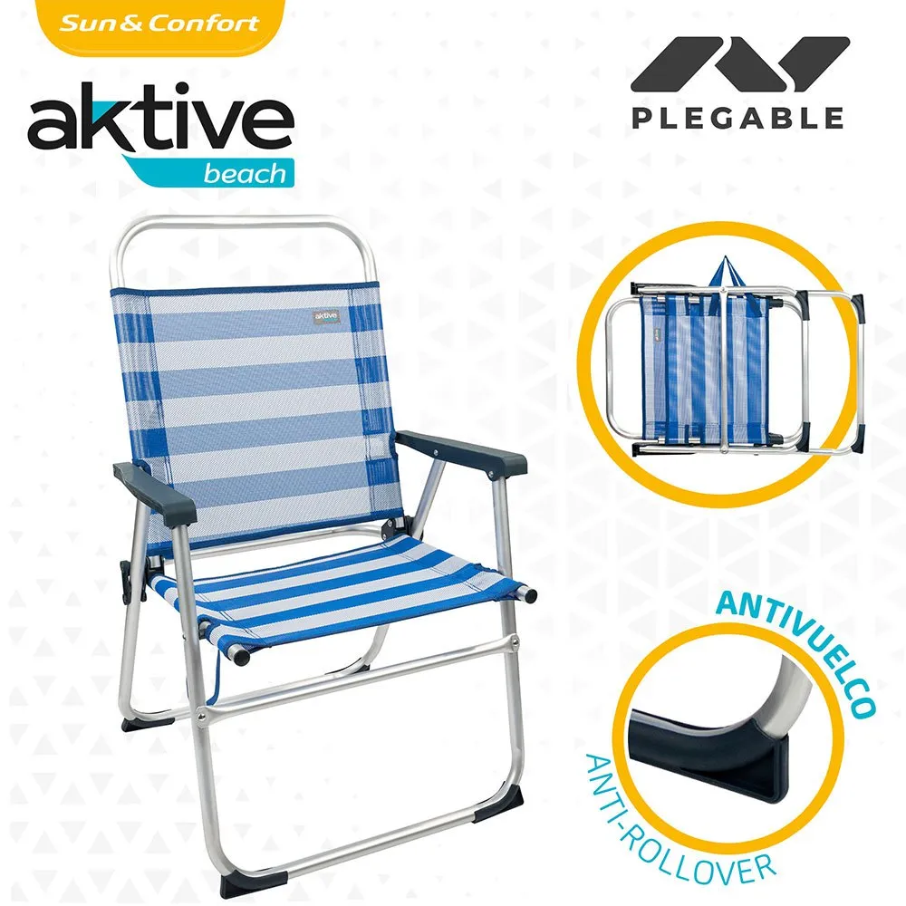 Aktive Fällbar Stol I Aluminium 56x50x88 Cm unisex, White / blue, One Size Aktive Fällbar Stol I Aluminium 56x50x88 Cm unisex, White / blue, One Size