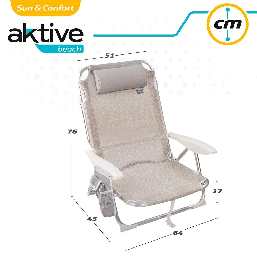 Aktive Fällbar Strandstol I Aluminium Med Flera Lägen unisex Aktive Fällbar Strandstol I Aluminium Med Flera Lägen unisex