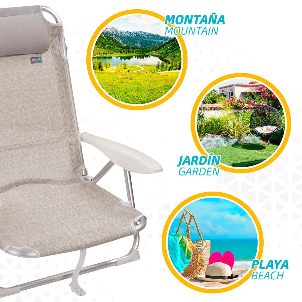 Aktive Fällbar Strandstol I Aluminium Med Flera Lägen unisex Aktive Fällbar Strandstol I Aluminium Med Flera Lägen unisex