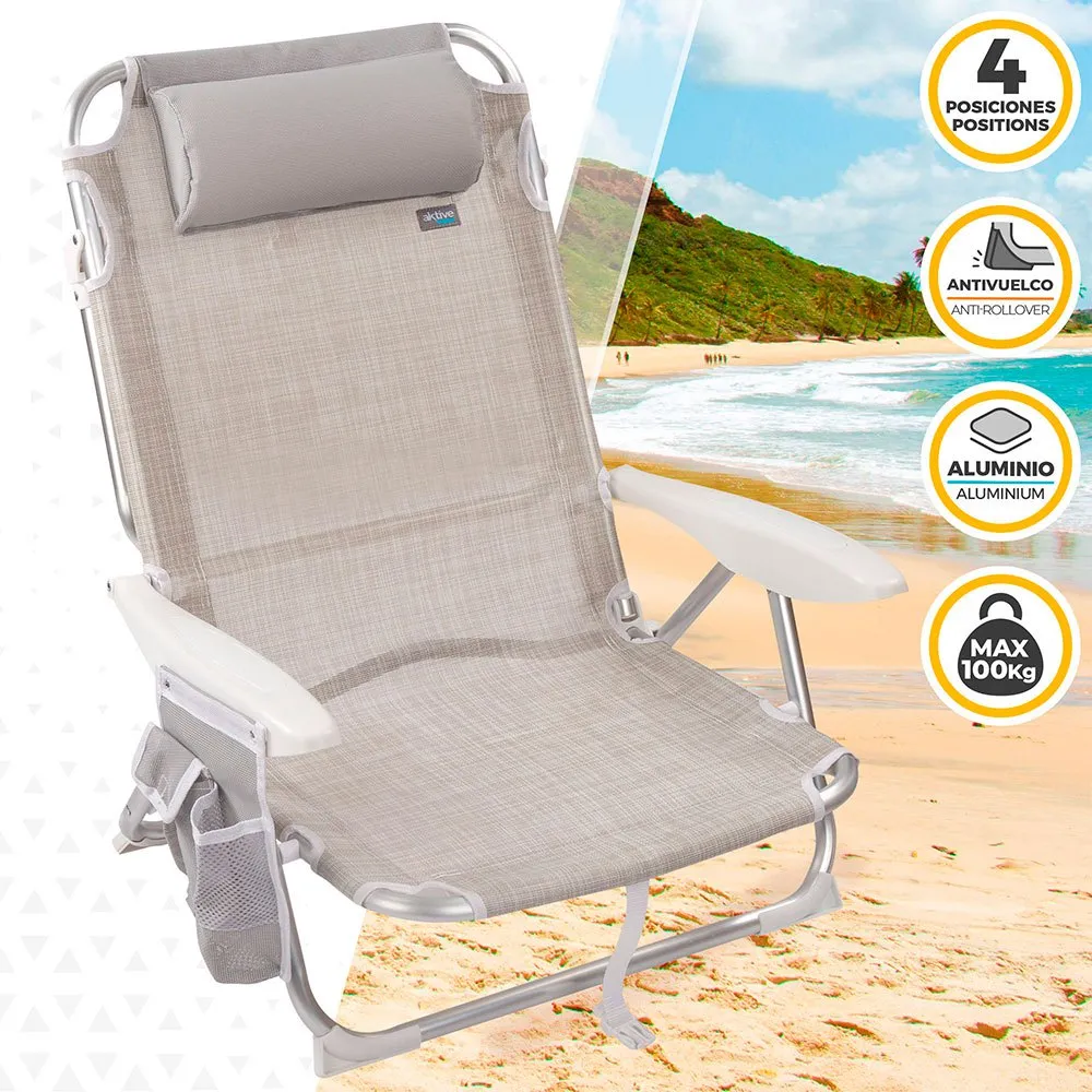 Aktive Fällbar Strandstol I Aluminium Med Flera Lägen unisex Aktive Fällbar Strandstol I Aluminium Med Flera Lägen unisex