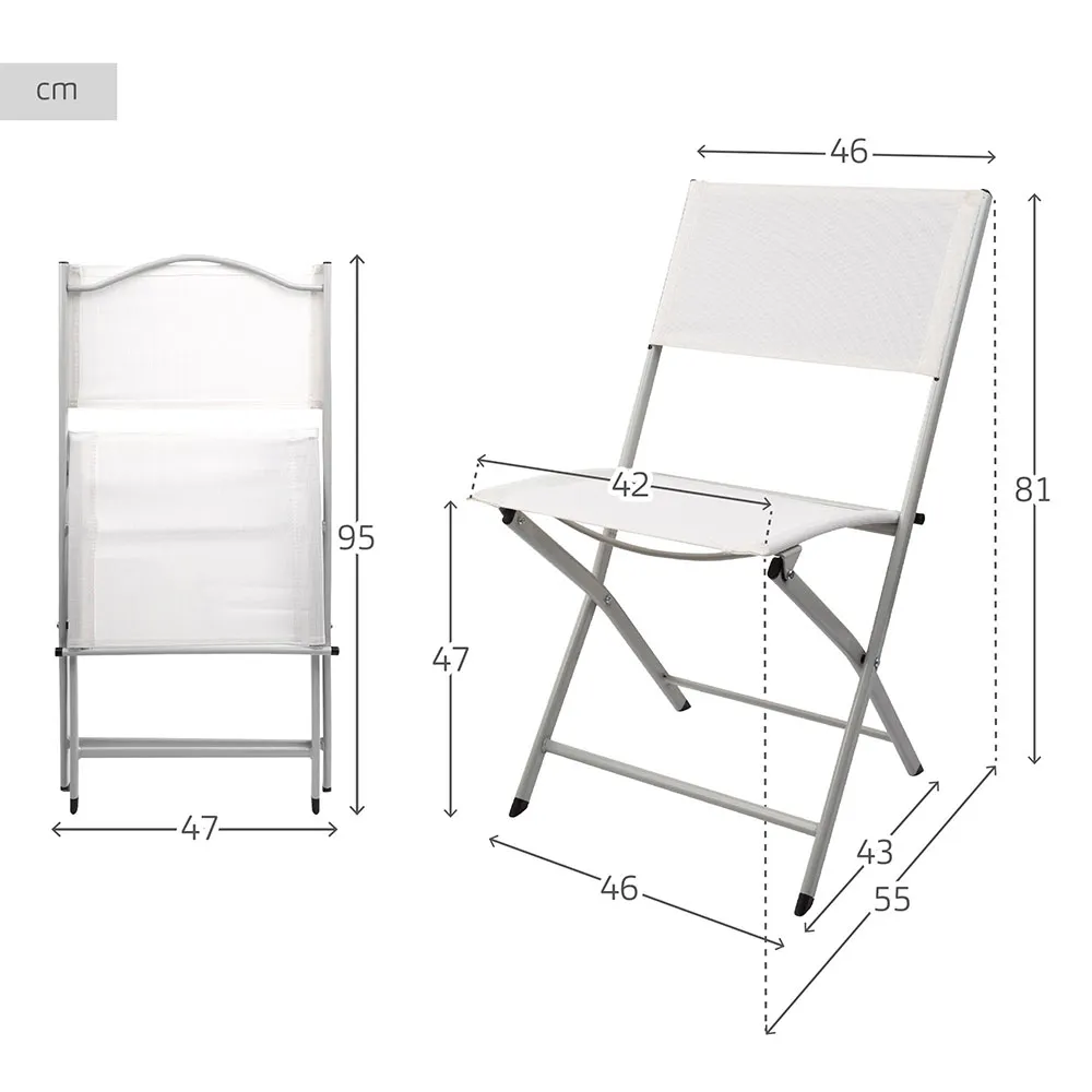 Aktive Fällbar Trädgårdsstol unisex, White, 46 x 55 x 81cm Aktive Fällbar Trädgårdsstol unisex, White, 46 x 55 x 81cm