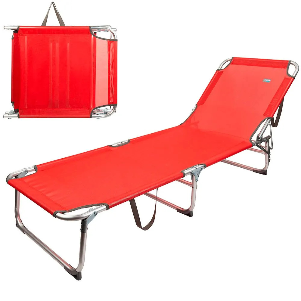 Aktive Fällbara Solstolar Från Textilano 188x58x30 Cm unisex, Red, One Size